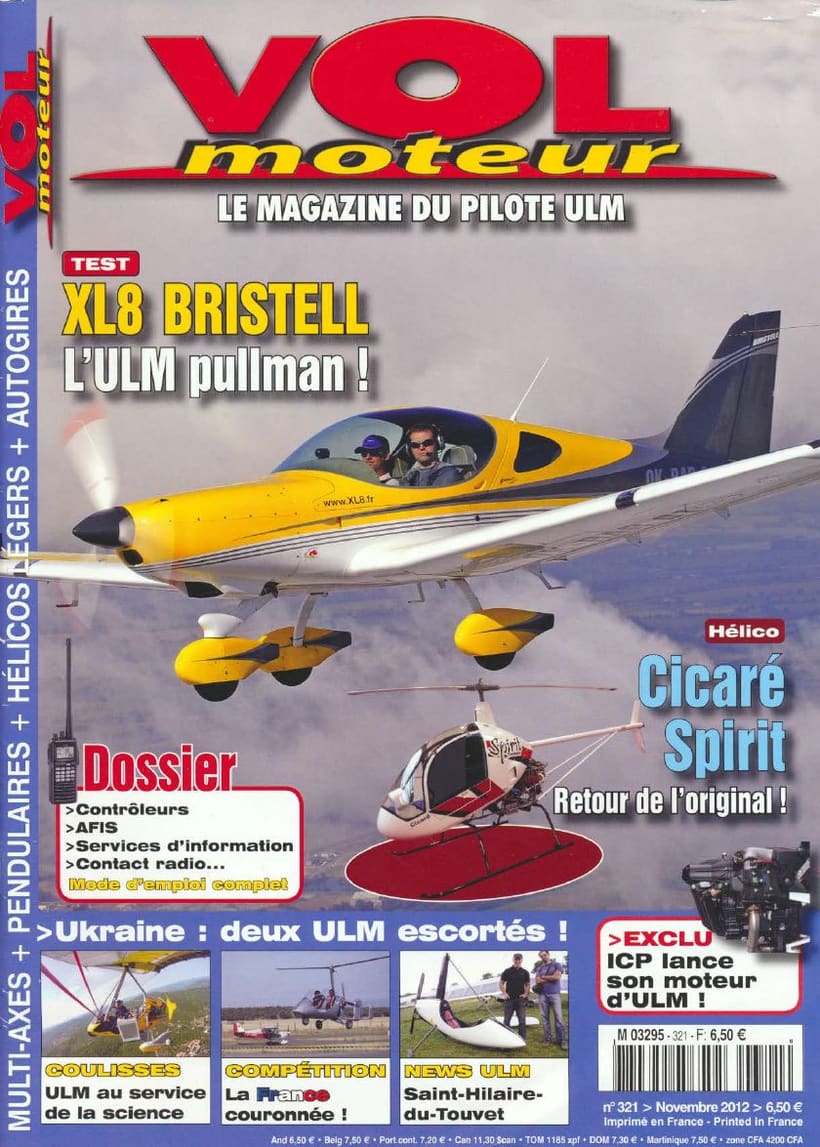 VOL moteur 11/2012 — TEST XL8 BRISTELL L'ULM pullman!