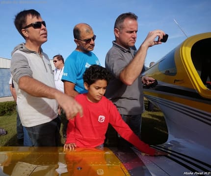 Celebrating the launch of a Bristell demonstration airplane in Israel