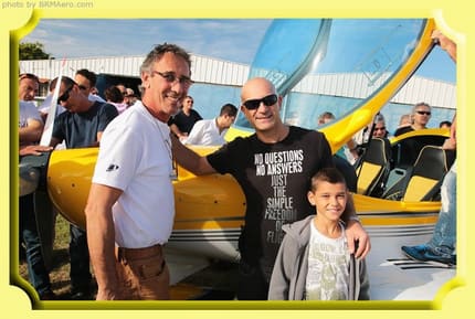 Celebrating the launch of a Bristell demonstration airplane in Israel