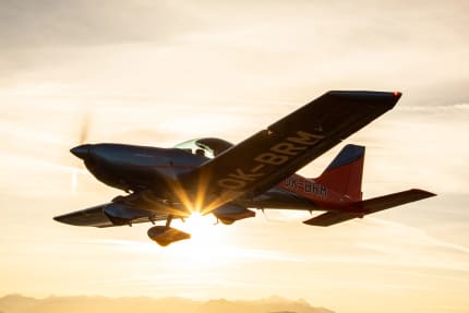 Bristell B23-915 IFR flying at sunset