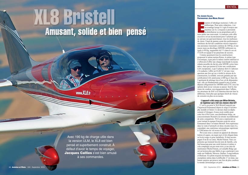 Aviation et Pilote 09/2015 — XL8 BRISTELL Amusant, solide et bien pensé