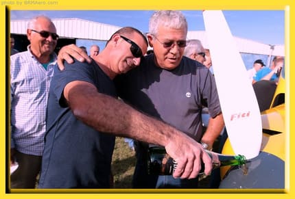 Celebrating the launch of a Bristell demonstration airplane in Israel