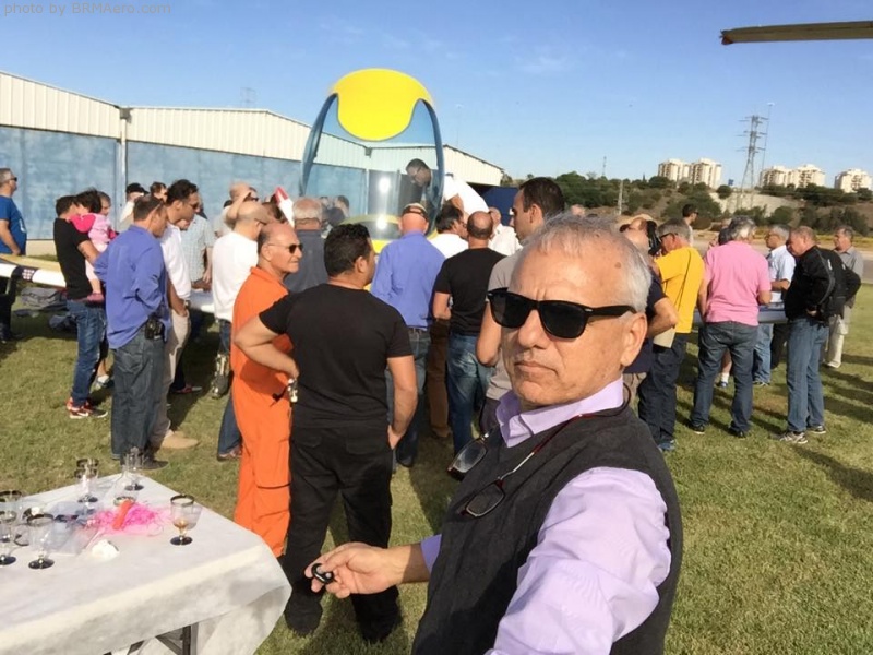 Celebrating the launch of a demonstration airplane in Israel